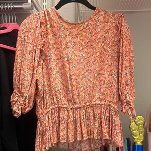 Floral Ruffle Sleeve Top FAITHFULL THE BRAND